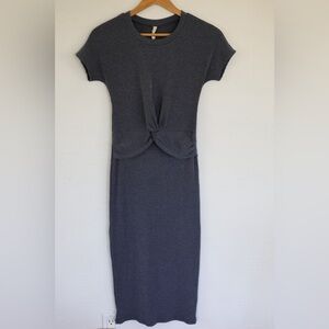 Grey sweater dress, maternity/bump friendly, M